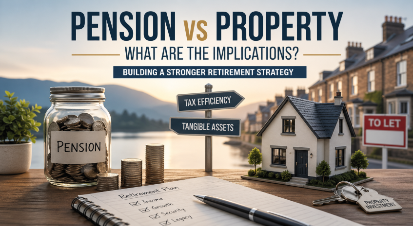 A picture of a money jar and house for Should You Use Your Pension to Invest in Property? What You Need to Know